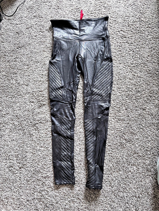 SPANX Pants - SPANX Faux Leather Moto Leggings Black Medium